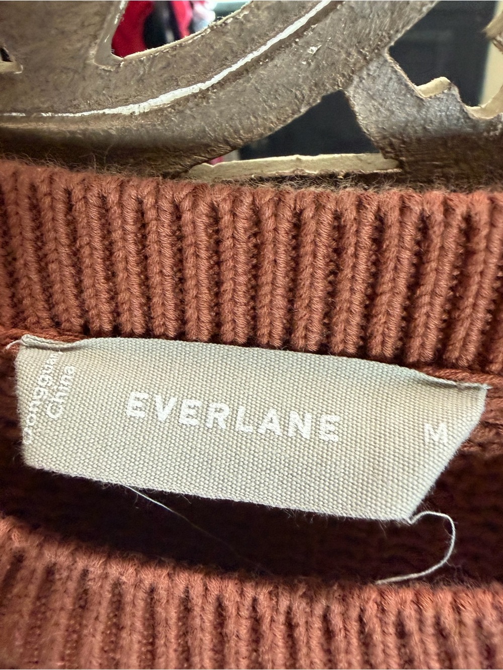 Everlane Textured Crewneck Sweater in Rust - Picture 4 of 4